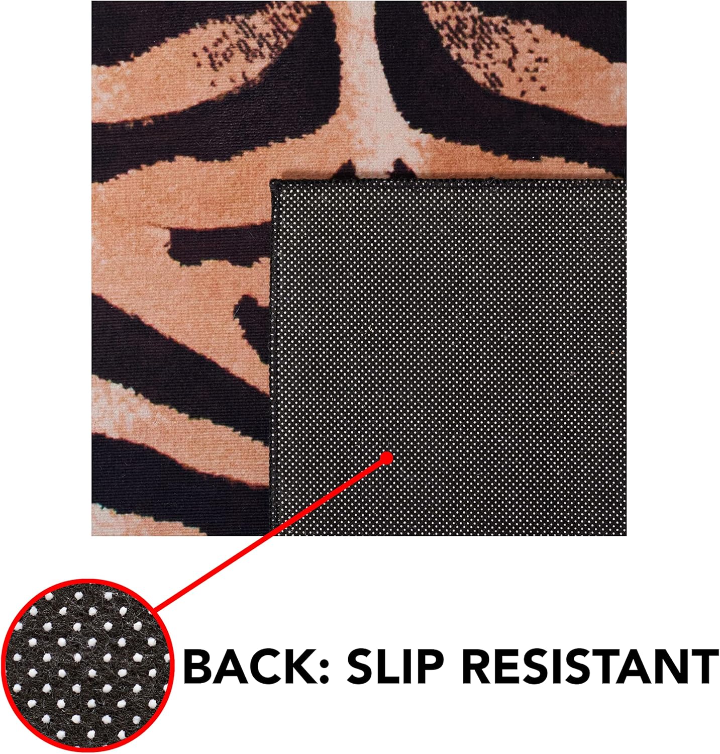 SAFAVIEH Alfombra de área de la colección Faux Hide – 6 x 9 pies, diseño de estampado de tigre, no desprende pelusa y de fácil cuidado, lavable a