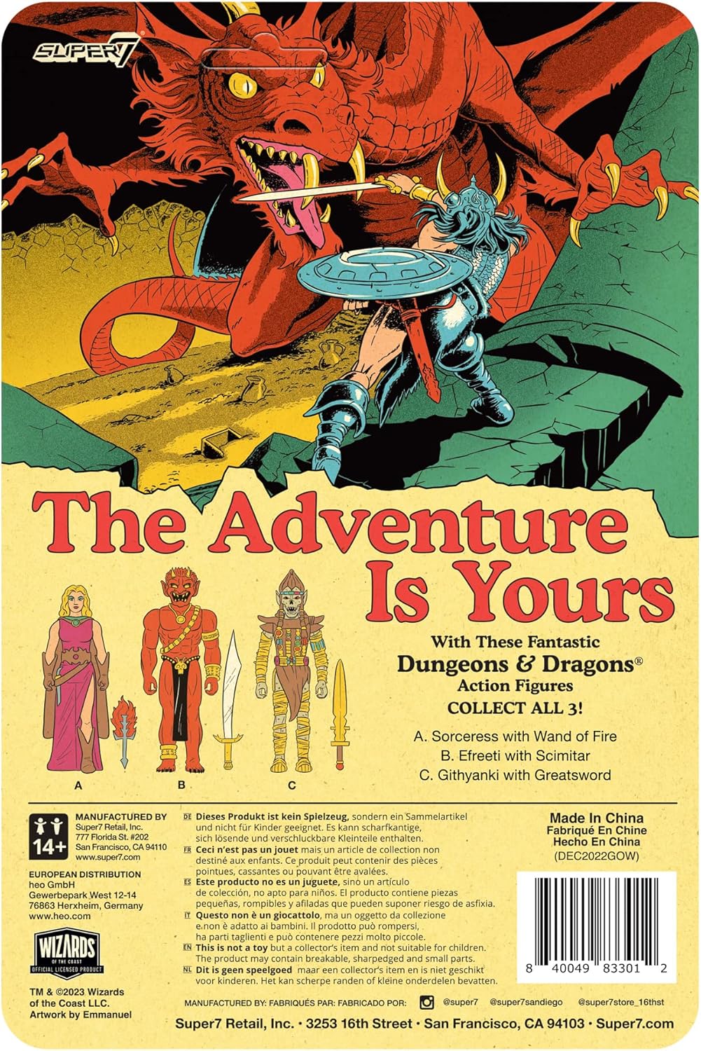 Super7 Dungeons & Dragons Githyanki – Figura de acción de Calabozos y Dragones de 3.75 pulgadas con accesorio, coleccionables vintage y juguetes