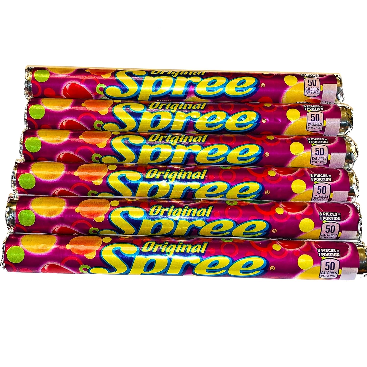Spree Original Candy  Tubos de 1.77 oz  Paquete de 6