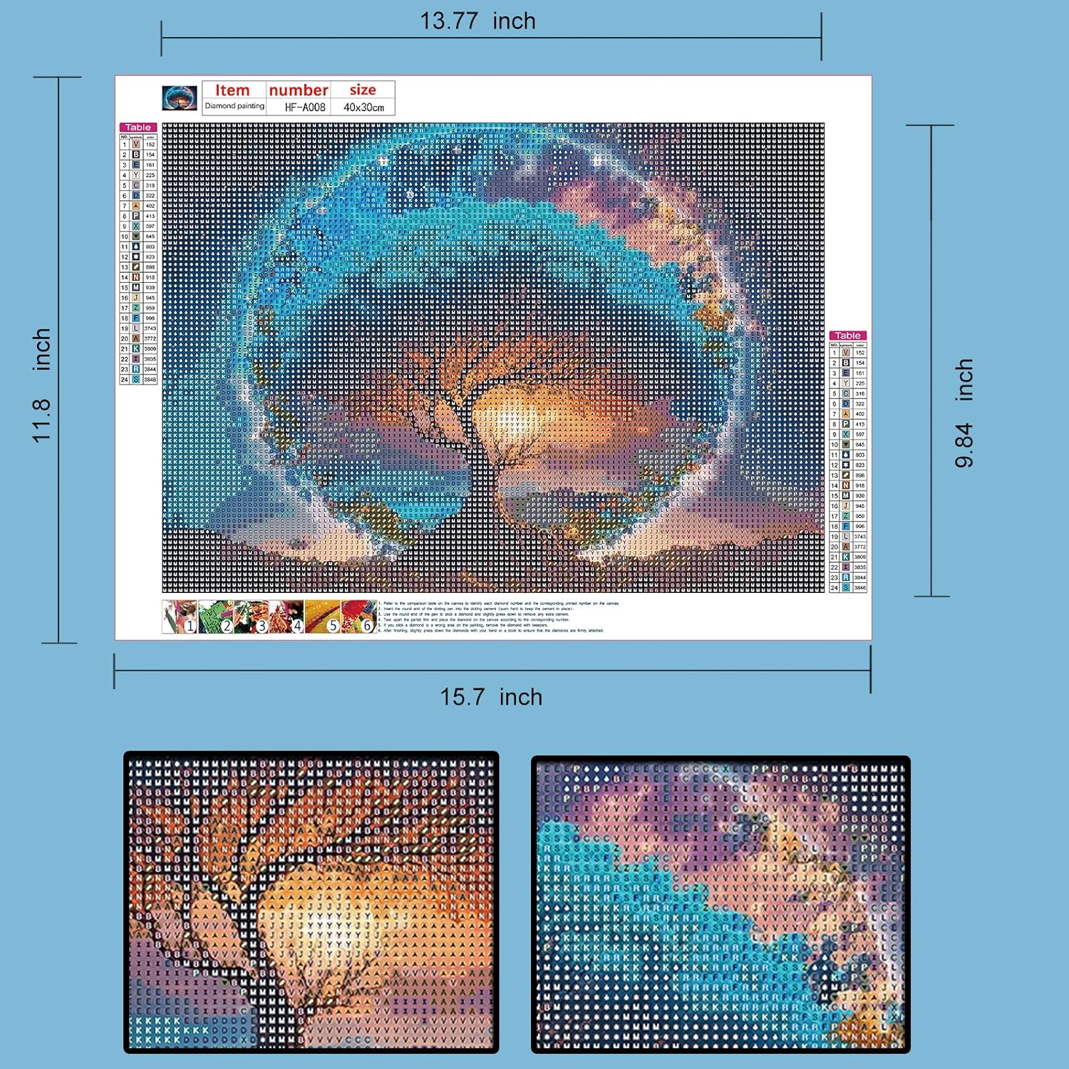 hill froeistung Kit de pintura de diamante 5D del árbol de la vida para adultos, kits de arte de diamante de luna para adultos, adolescentes,