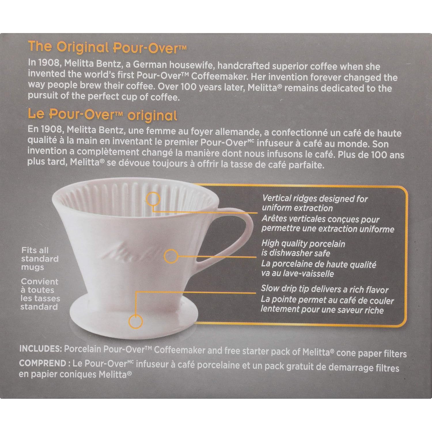 Melitta cafetera, cápsula con vertedor más taza para viaje paquete de 2.