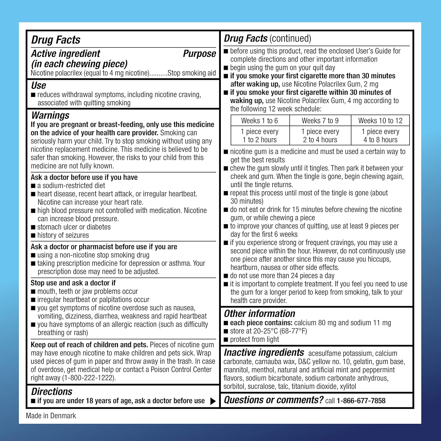 Tienda Basic Care – Goma de mascar con recubrimiento, de nicotina polacrilex (4 mg de nicotina), ayuda para dejar de fumar, 160 unidades, sabor
