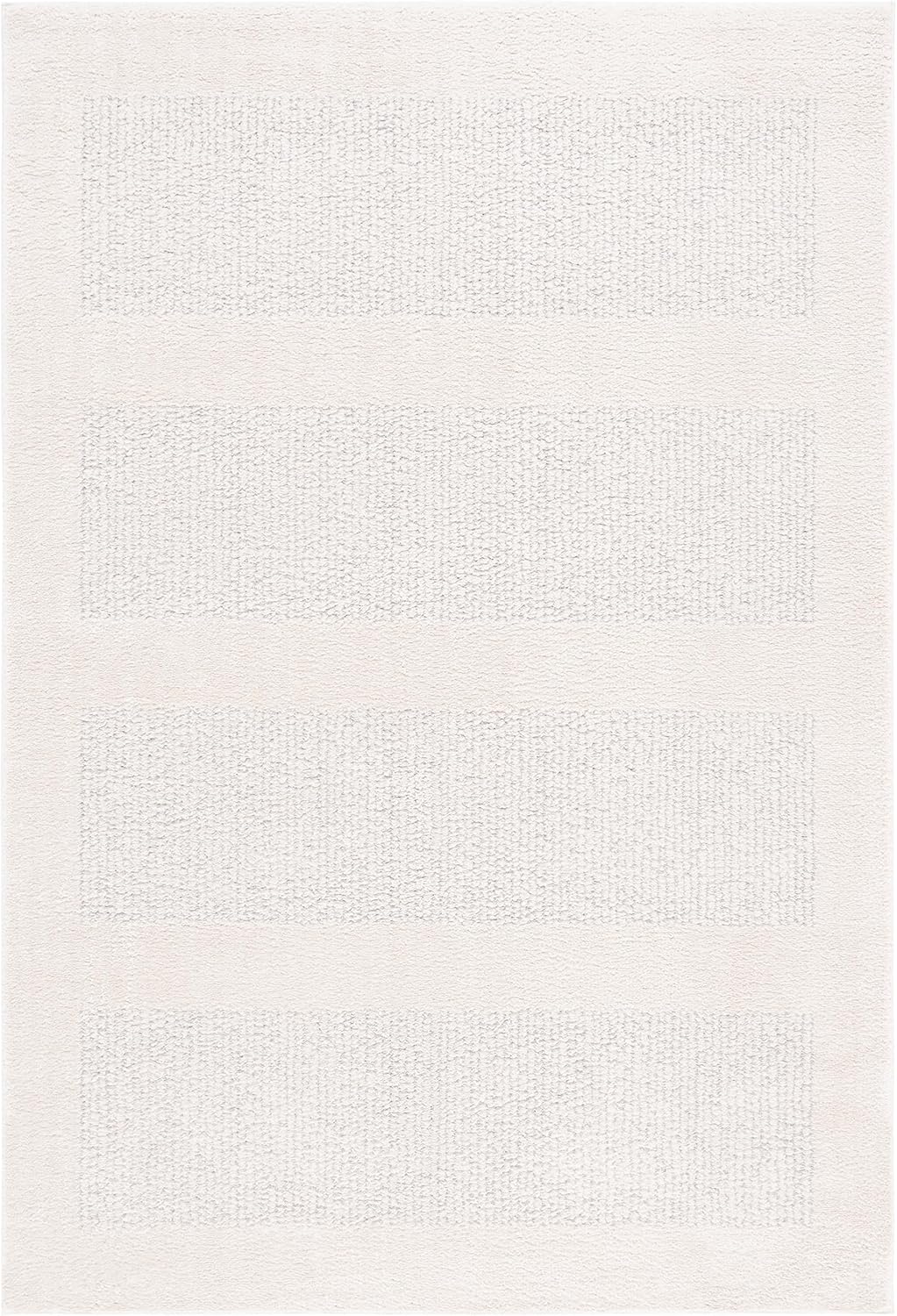 Safavieh Melody Collection – Alfombra de área de 5 x 8 pies, color marfil y gris, diseño moderno, ideal para zonas de alto tráfico en sala de estar,