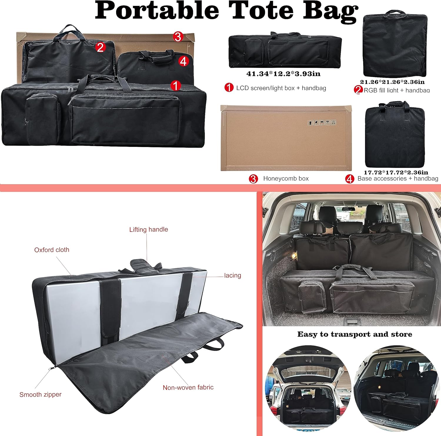 Máquina de cabina de fotos para iPad con bolsa portátil, compatible con iPad de 10.2 pulgadas, 10.9 pulgadas, 11 pulgadas, 12.9 pulgadas, con anillo