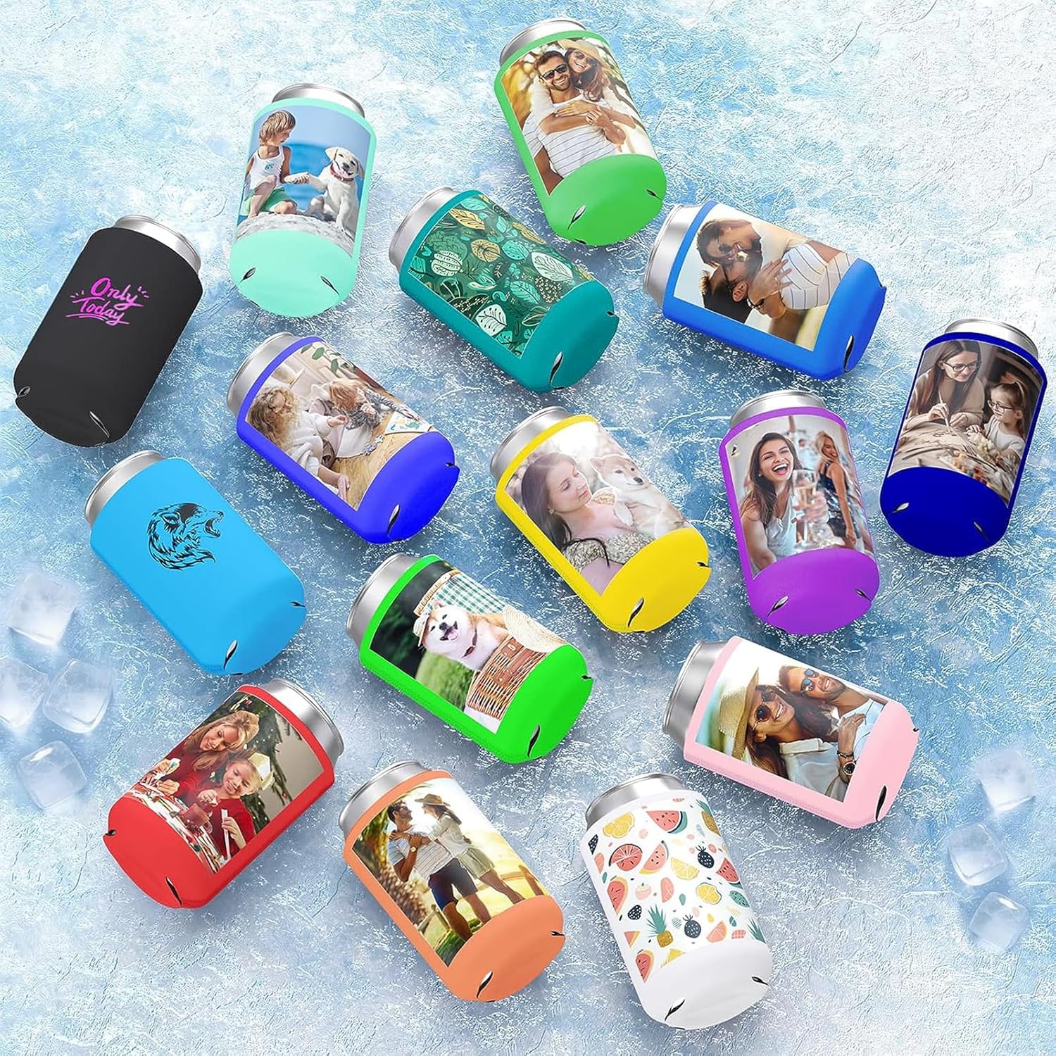 20 fundas personalizadas para enfriar latas a granel, cubierta aislante de bebidas personalizada con texto y logotipo, enfriadores de latas de