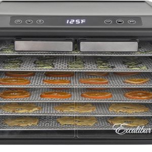 Excalibur Deshidratador eléctrico de alimentos Select Series 6 bandejas con control de temperatura ajustable, incluye bandejas de secado cromadas, Excalibur Deshidratador eléctrico de alimentos Select Series 6 bandejas con control de temperatura ajustable, incluye bandejas de secado cromadas,