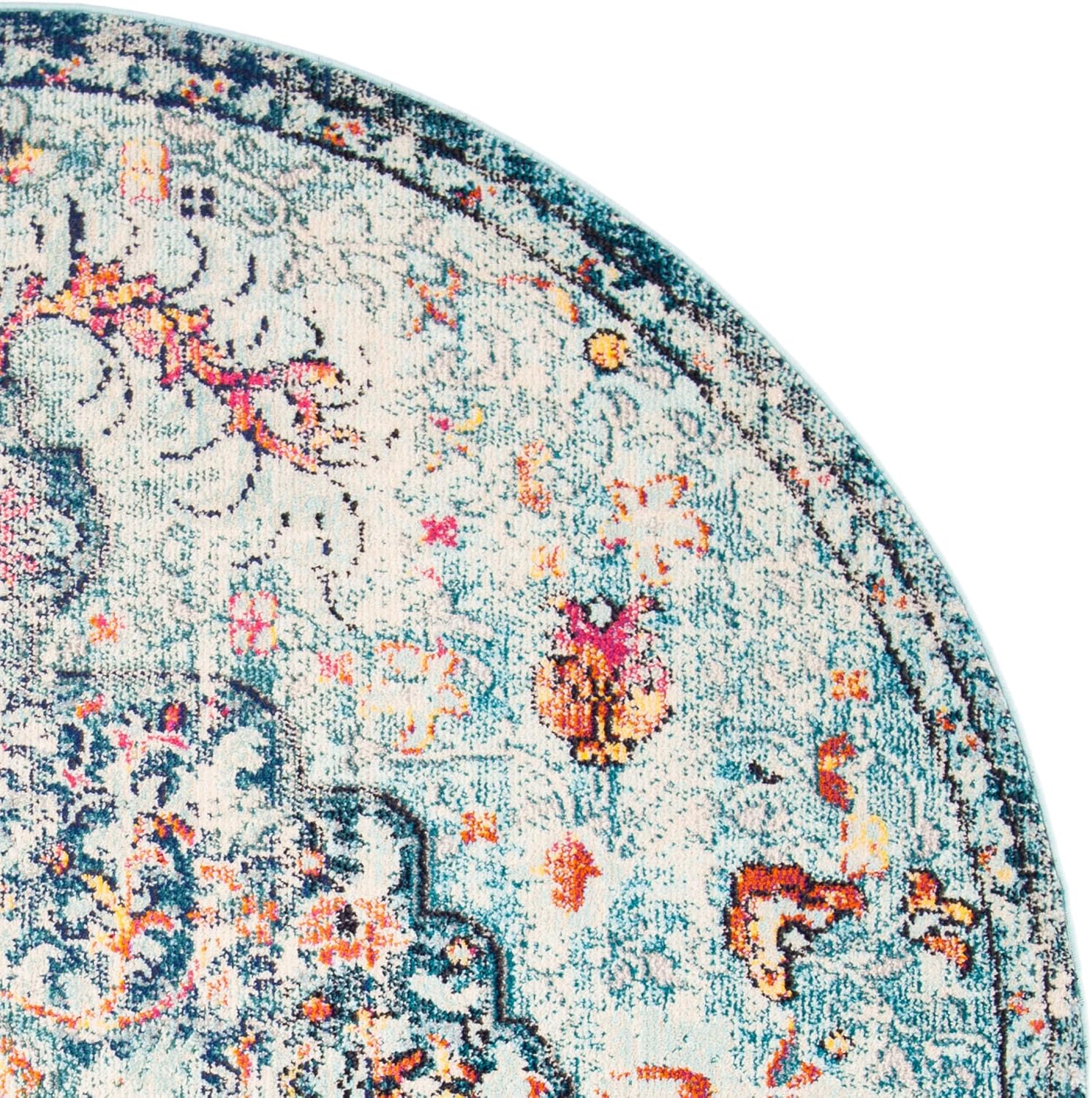 SAFAVIEH Colección Madison MAD447K – Tapete bohemio con medallón antiguo y elegante, no desprende pelusa, para sala, dormitorio, comedor, vestíbulo,