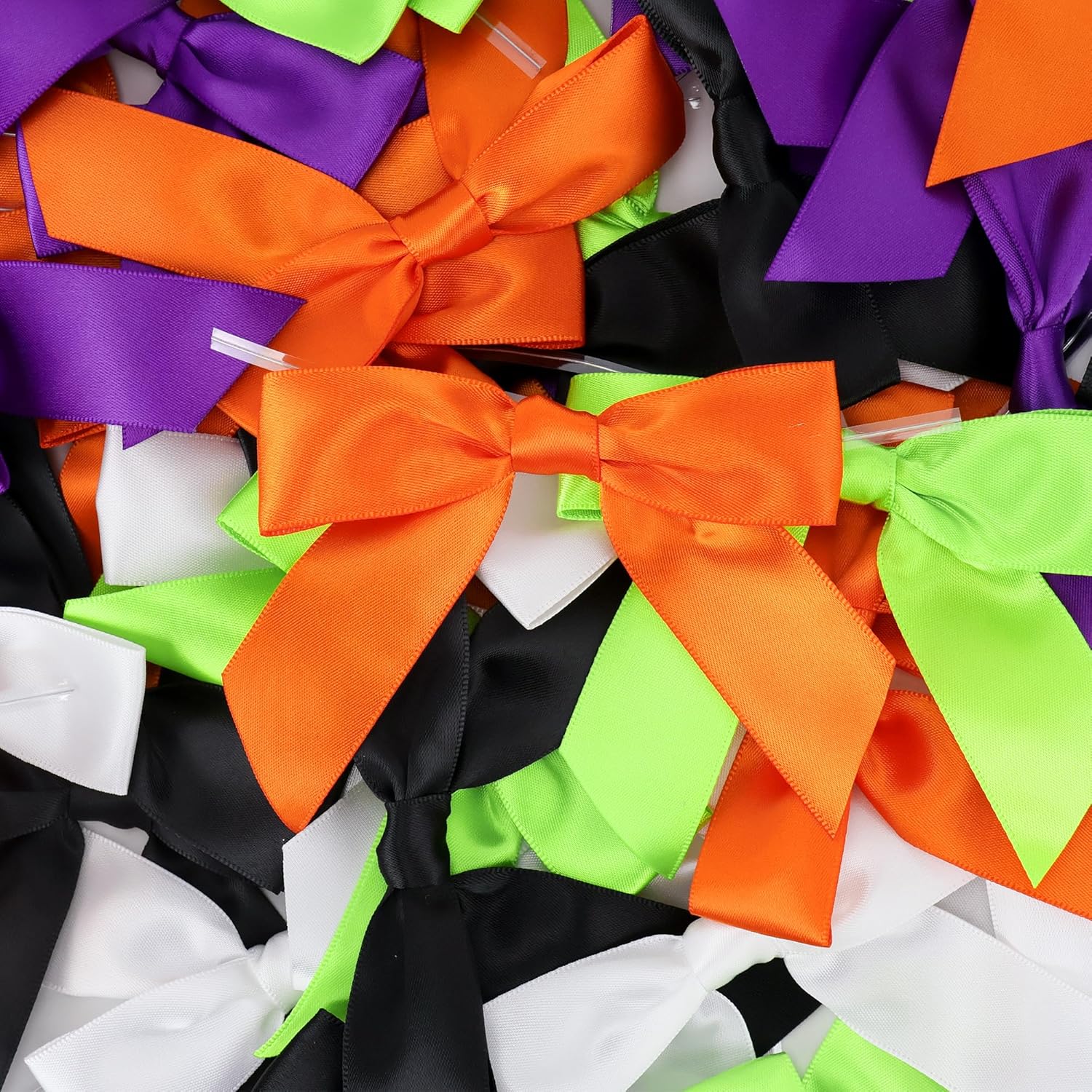 AIMUDI 5 lazos de lazo de satén prefabricados de 3.5 pulgadas para envolver regalos, lazos de regalo preatados para Halloween, decoración de otoño,