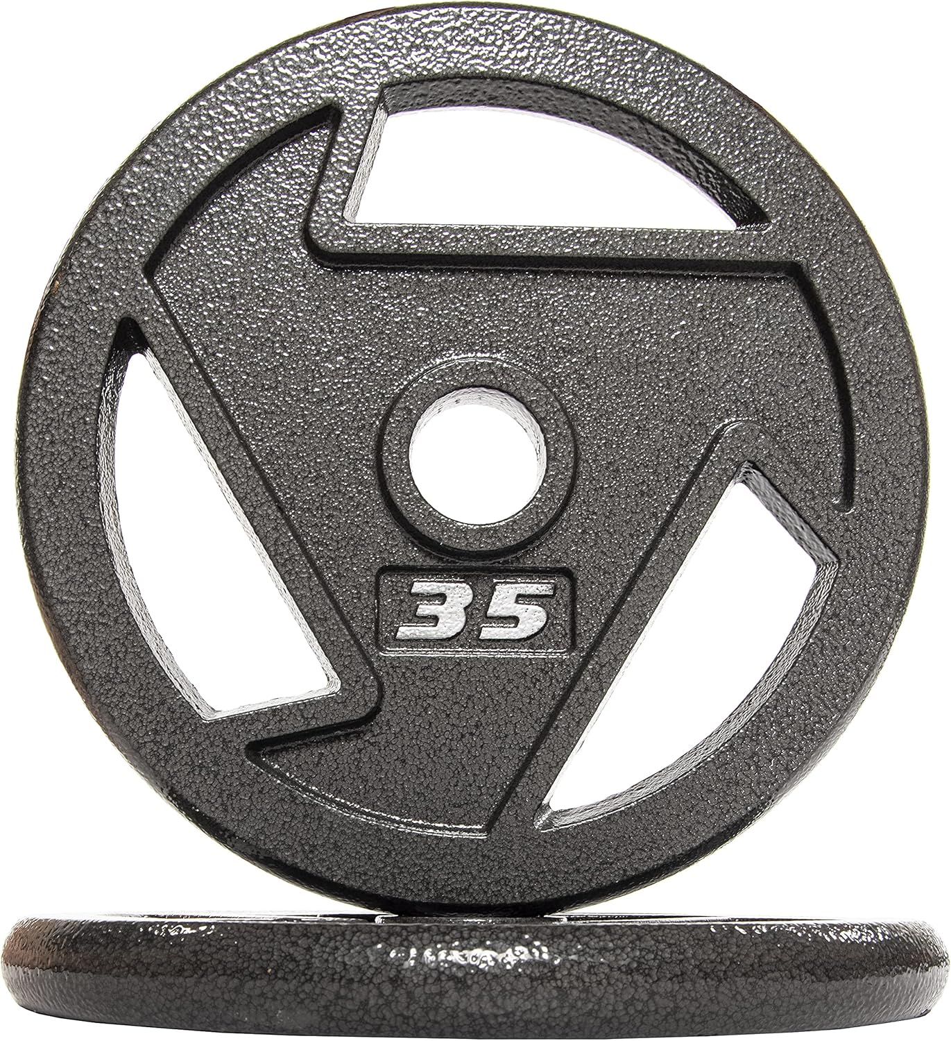 BalanceFrom Powergainz – Placa olímpica de hierro fundido de 2 pulgadas para entrenamiento de fuerza y levantamiento de pesas, color negro,