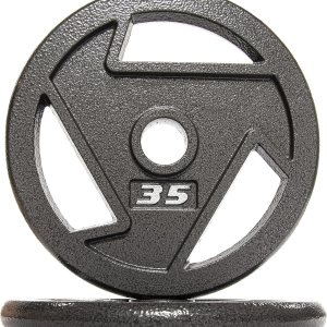 BalanceFrom Powergainz – Placa olímpica de hierro fundido de 2 pulgadas para entrenamiento de fuerza y levantamiento de pesas, color negro, BalanceFrom Powergainz – Placa olímpica de hierro fundido de 2 pulgadas para entrenamiento de fuerza y levantamiento de pesas, color negro,