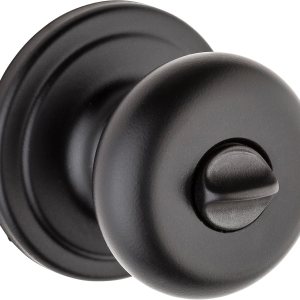 Kwikset Hancock – Pomo de puerta de privacidad interior con cerradura, manija de puerta para baño y dormitorio, pomo negro mate con cerradura Kwikset Hancock – Pomo de puerta de privacidad interior con cerradura, manija de puerta para baño y dormitorio, pomo negro mate con cerradura