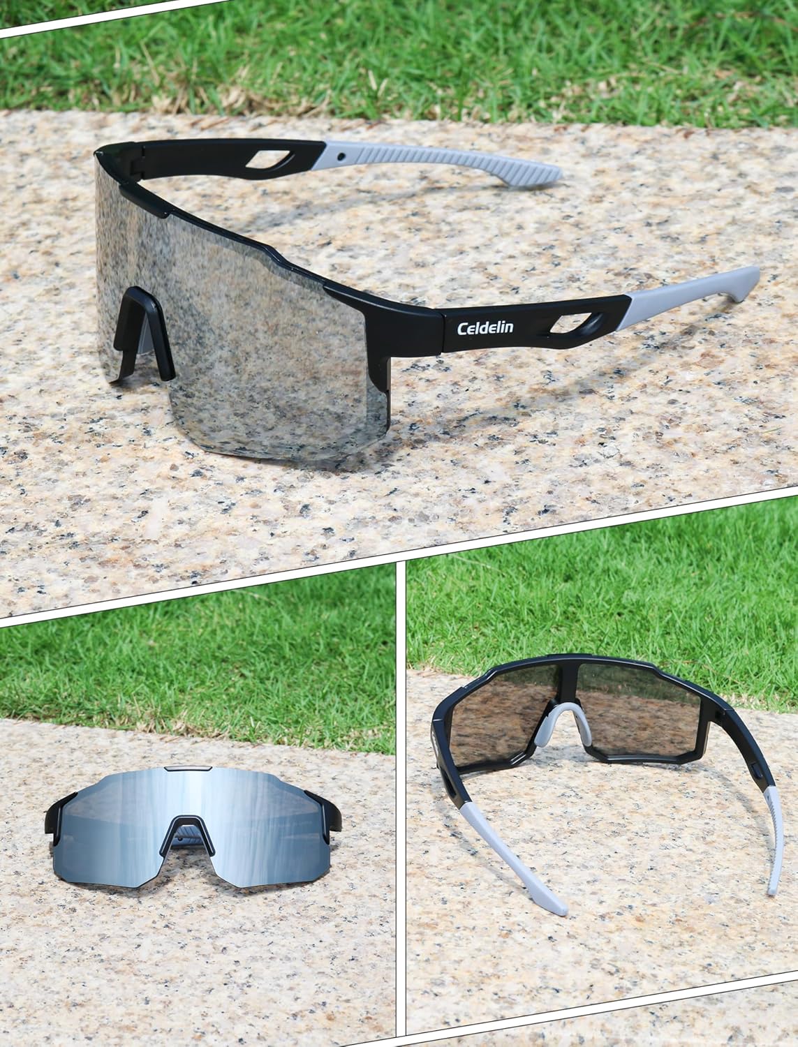 Celdelin Gafas de sol polarizadas deportivas para ciclismo para hombres y mujeres, UV400, ligeras, juveniles, béisbol, MTB, bicicleta de carretera,
