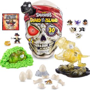 Smashers Cráneo gigante de la isla Dino T-Rex de ZURU con más de 30 sorpresas mini huevos y figuras juguete de descubrimiento prehistórico juguetes Smashers Cráneo gigante de la isla Dino T-Rex de ZURU con más de 30 sorpresas mini huevos y figuras juguete de descubrimiento prehistórico juguetes