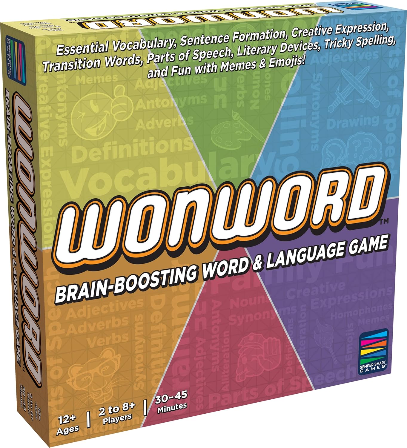 Semper Smart Games Wonword Brain-Boosting Word Game. Vocabulario esencial, lenguaje crítico y expresión creativa hecha divertida para 12 años en