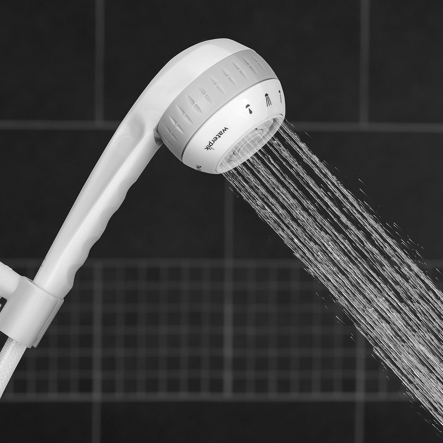 Waterpik Cabezal de ducha de masaje original con manguera de 5 pies, incluye aerosoles de masaje y 6 modos, fácil instalación de bricolaje, 1.8 GPM,