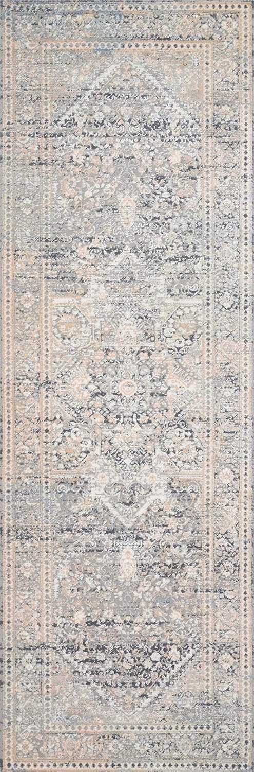 Loloi II Lucia Collection LUC-01 – Alfombra de pasillo color grisatardecer de 2 pies y 8 pulgadas x 8 pies
