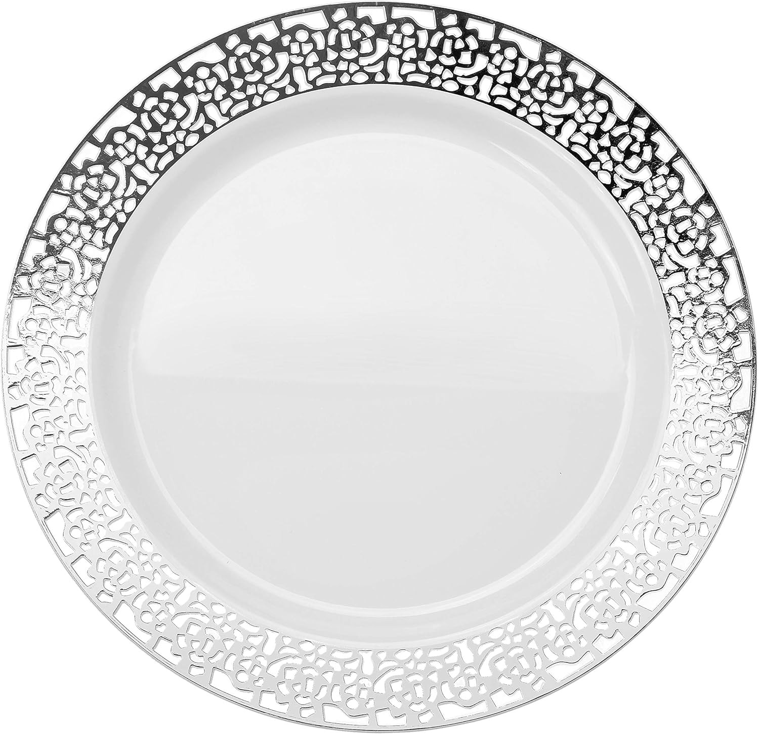 Ocasiones- Juego de 120 platos de plástico desechables  platos de cena 60 x 10.25 pulgadas + plato de ensaladapostre de 60 x 7.5 pulgadas