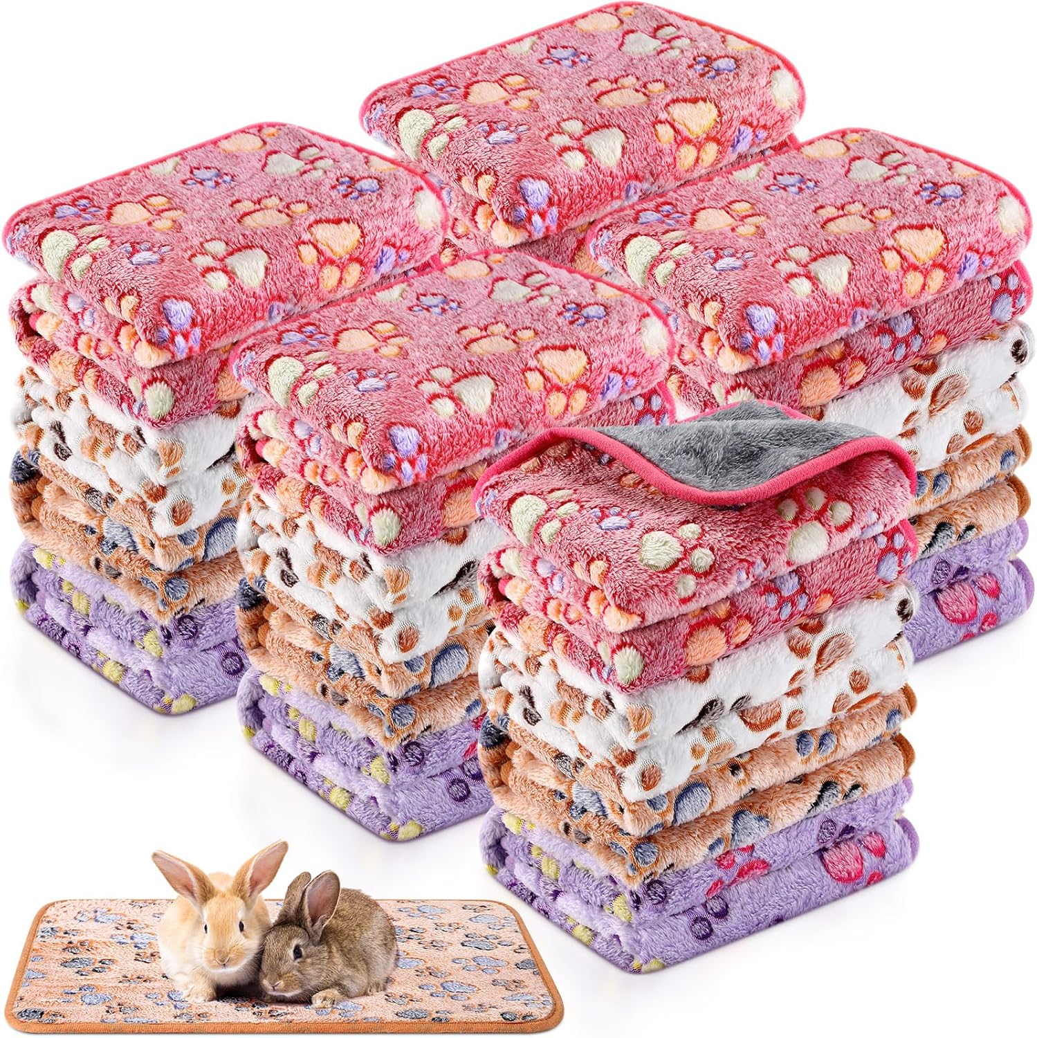 20 piezas de manta de forro polar PET pequeña, lavable, impermeable, ropa de cama para animales pequeños, cobayas, cachorros, perros, gatos,