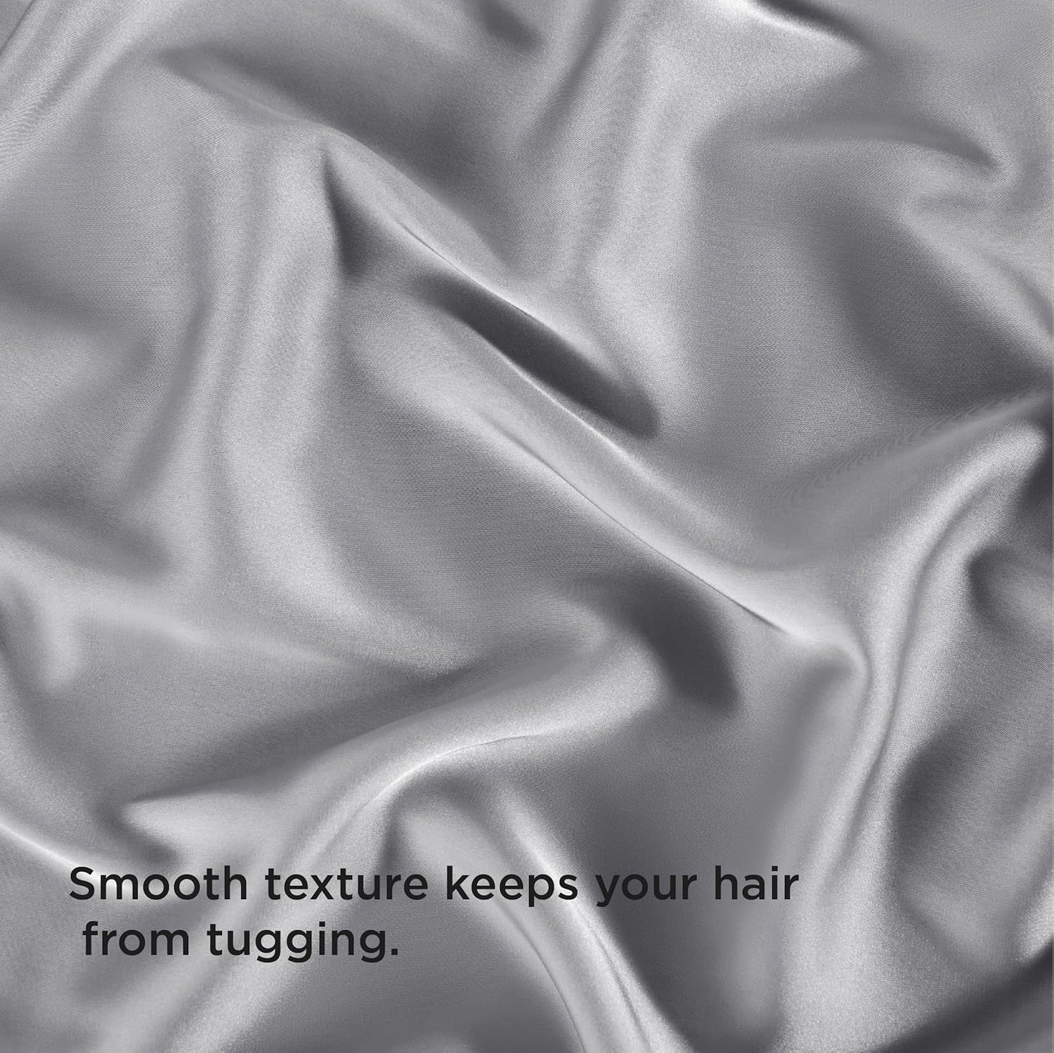 Bedsure Juego de 2 fundas de almohada de satén sedoso para el cabello, fundas de almohada de satén gris tamaño estándar, satén mejorado similar a