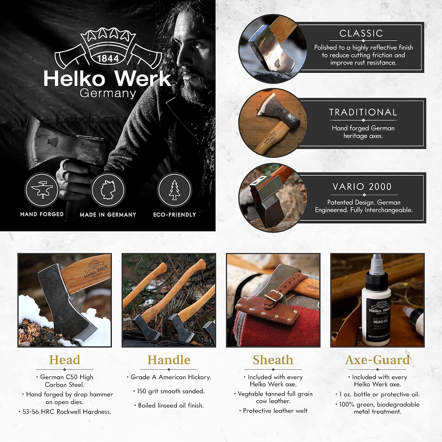 1844 Helko Werk Germany Archivo de afilado de hacha de doble cara – Afilador de hachas Archivo de metal de corte único y transversal (Heavy File)
