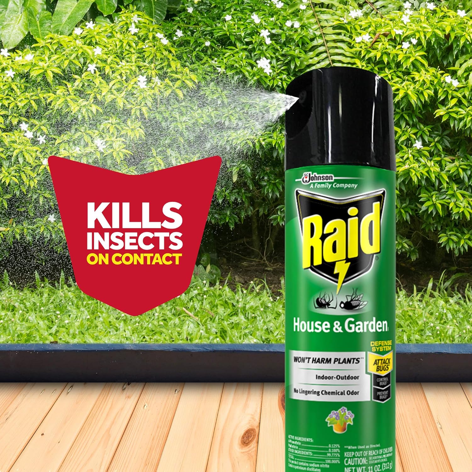 Raid House & Garden – Aerosol para matar insectos, aroma a naranja, 11 onzas (paquete de 1)