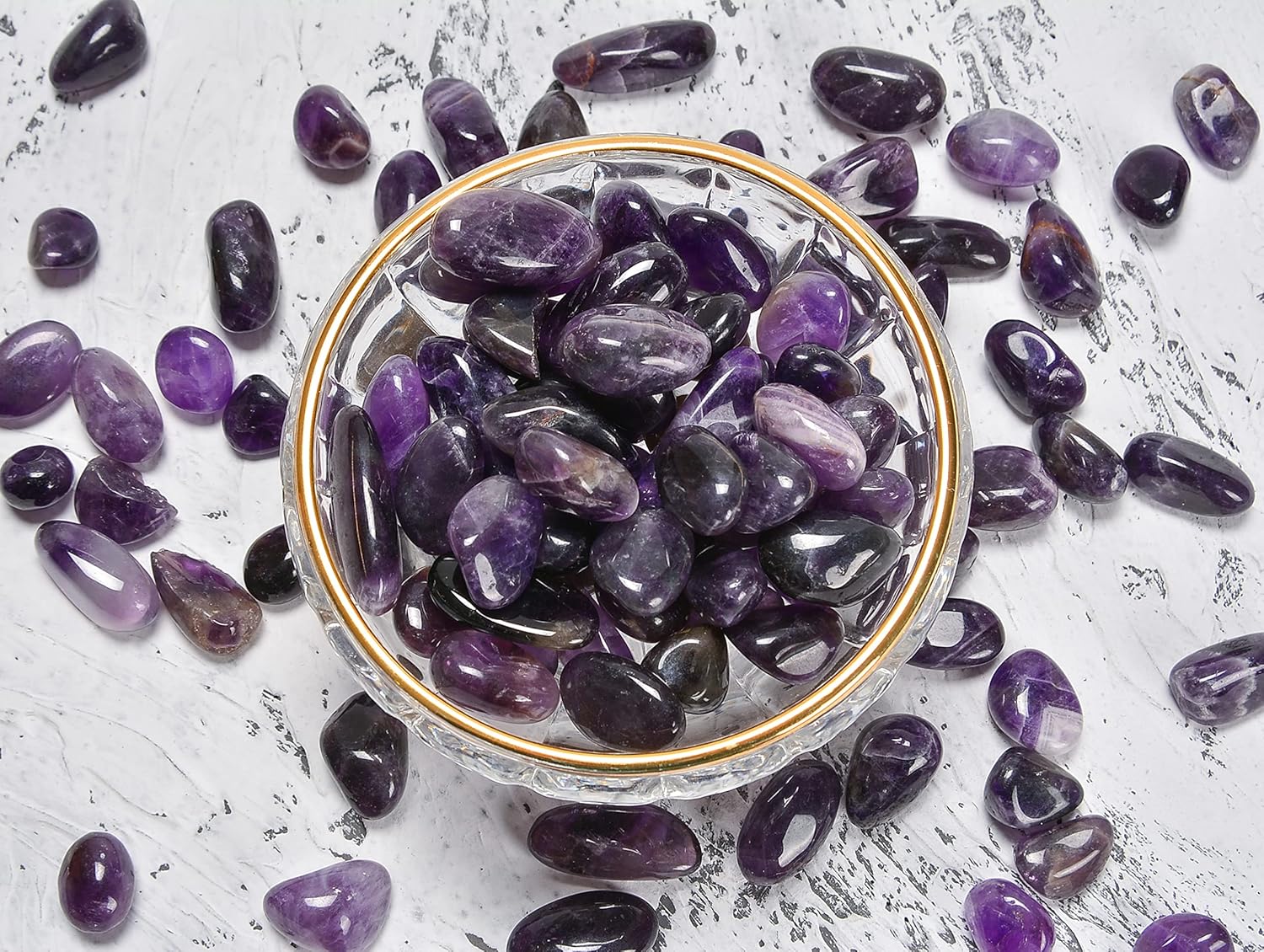 ZAICUS Piedras pulidas de amatista de 1 libra y cristales de forma irregular a granel para relleno de jarrón, piedras de la suerte, fabricación de