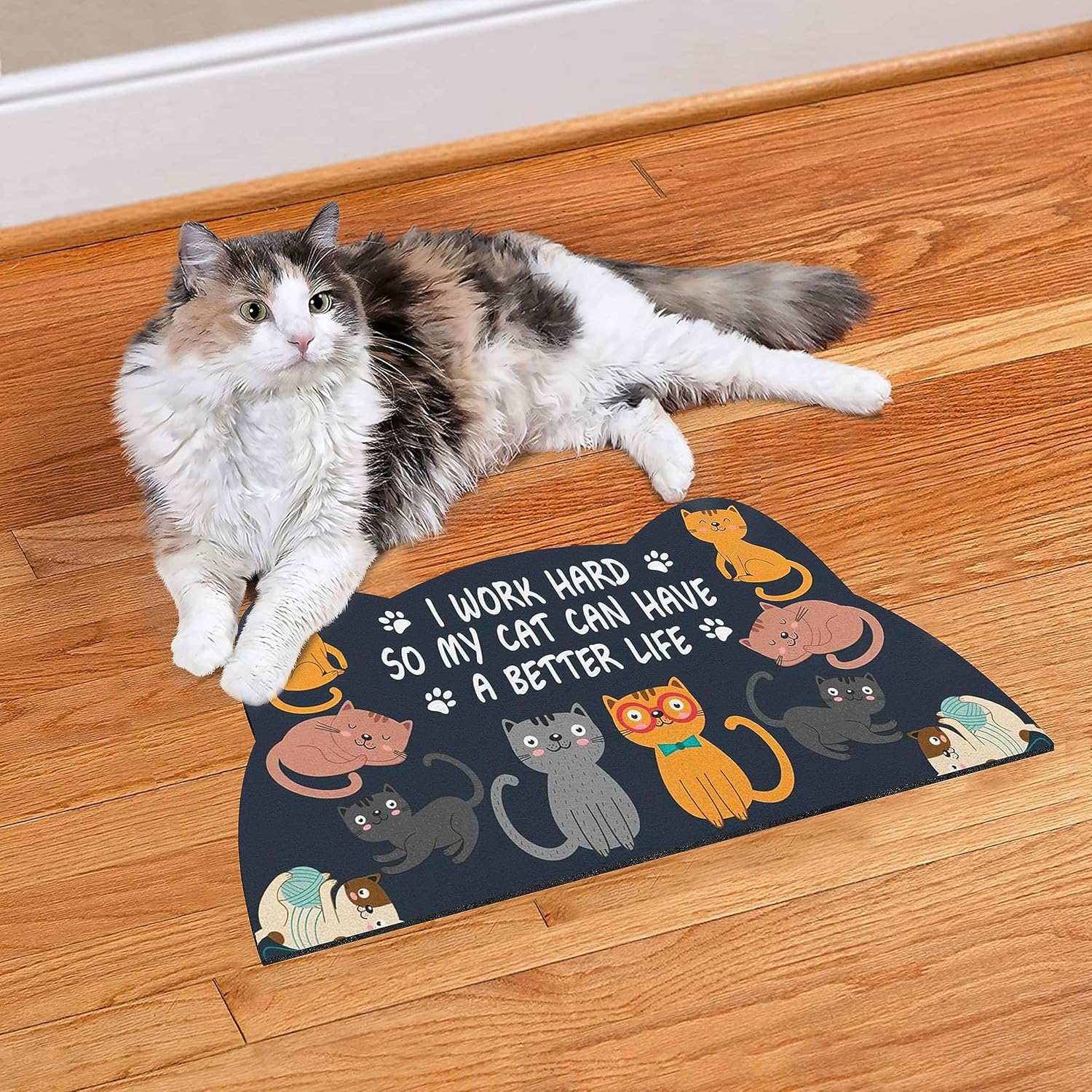 Tapete de comida para gatos de interior  Sin manchas fácil de limpiar suministros para mascotas  Cuencos para gatos de interior (gris oscuro, 19 x 9