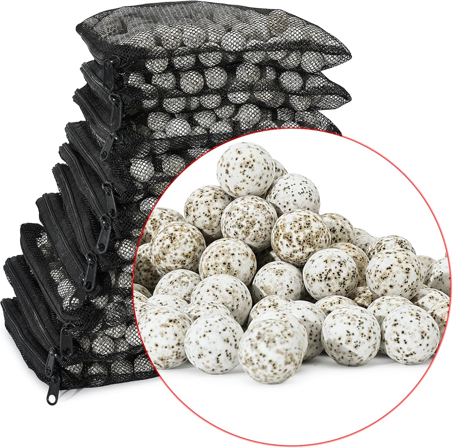JIHAQUA Anillos de filtro de cerámica para acuario, bola de cerámica bio para agua dulce, tanque de peces marinos, filtro de recipiente, estanque