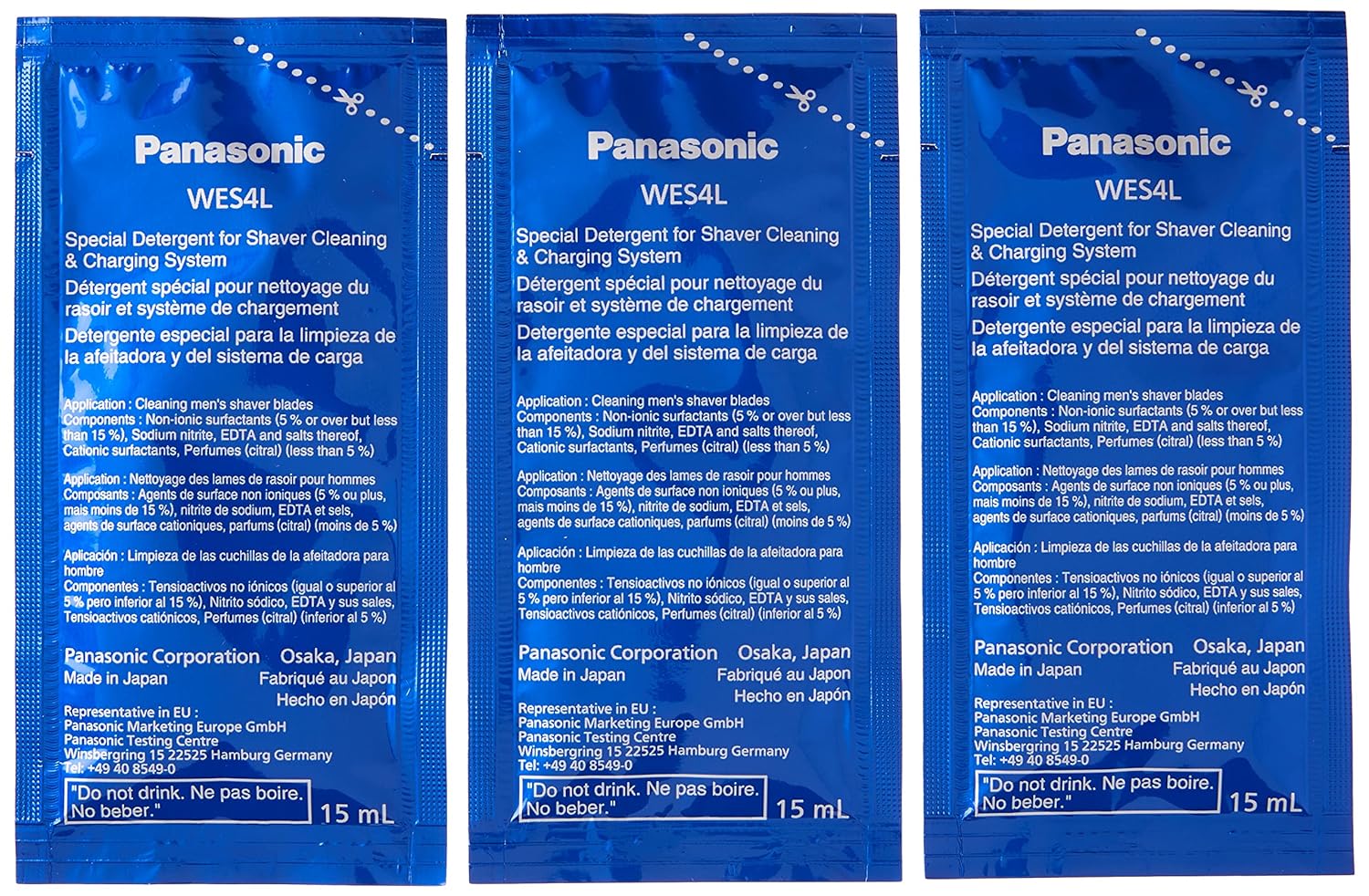 Panasonic WES4L03. Detergente para la limpieza y el sistema de carga de repuesto para rasuradora.