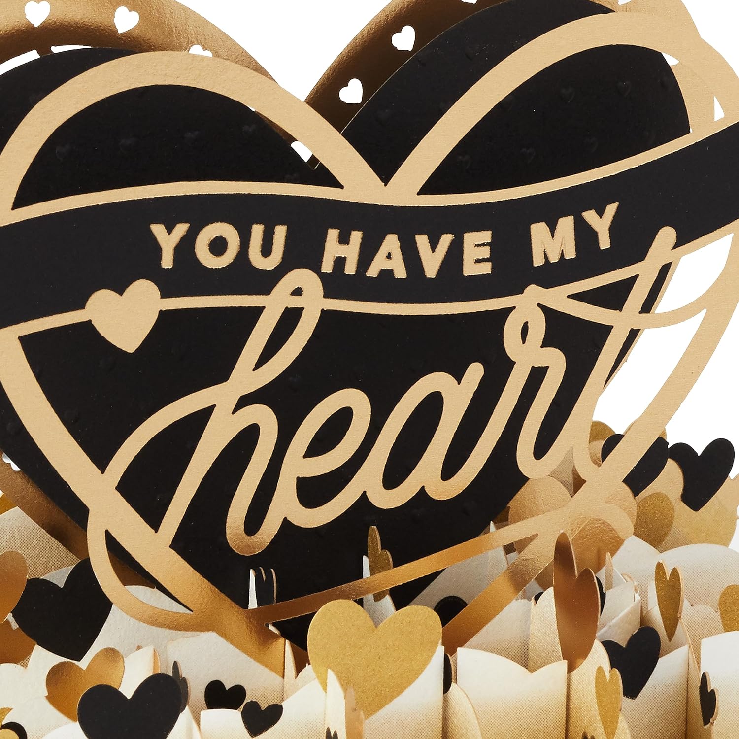 Hallmark Signature Paper Wonder – Tarjeta romántica de amor (You Have My Heart) en negro y dorado