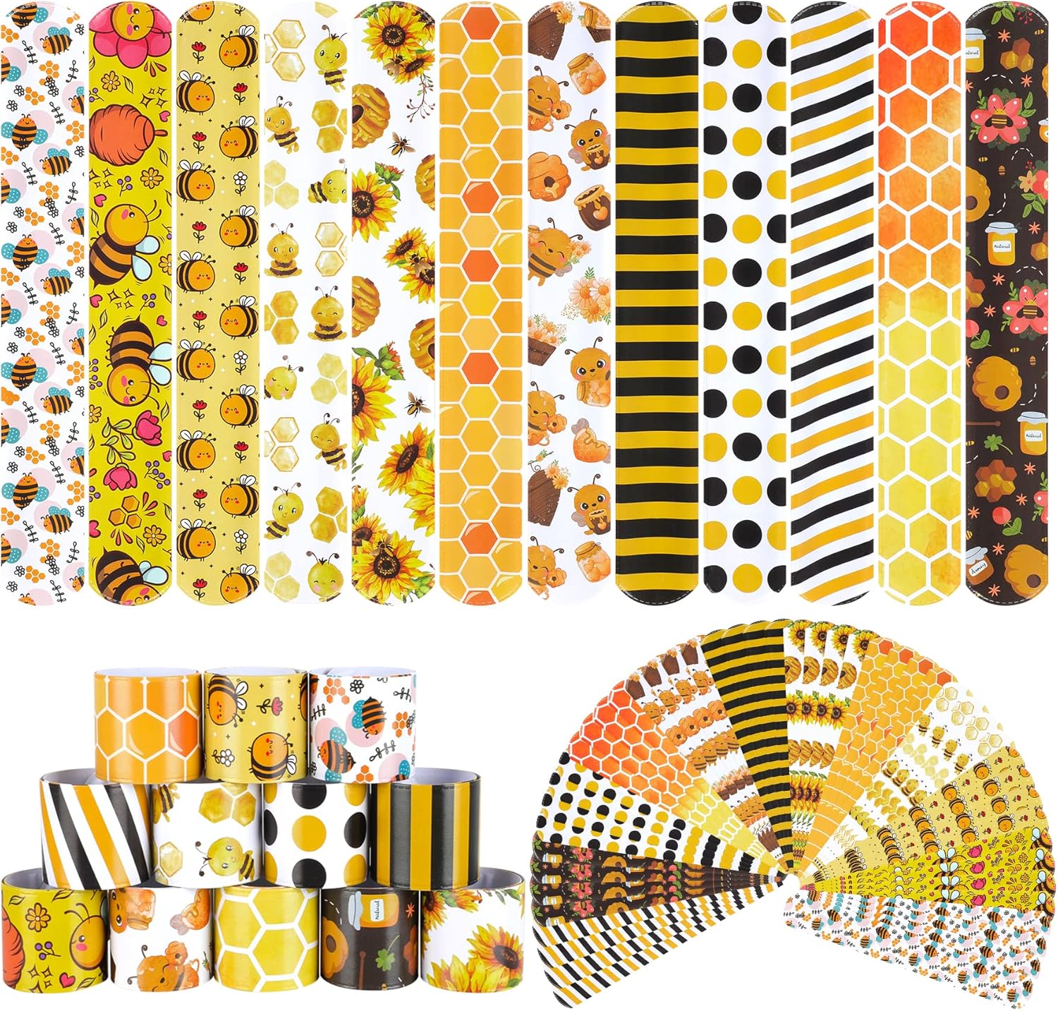 Regalos de fiesta de abejas, 48 pulseras de abeja, pulseras de abeja, pulseras de abeja, pulseras de abeja, para niños, niñas, con temática de