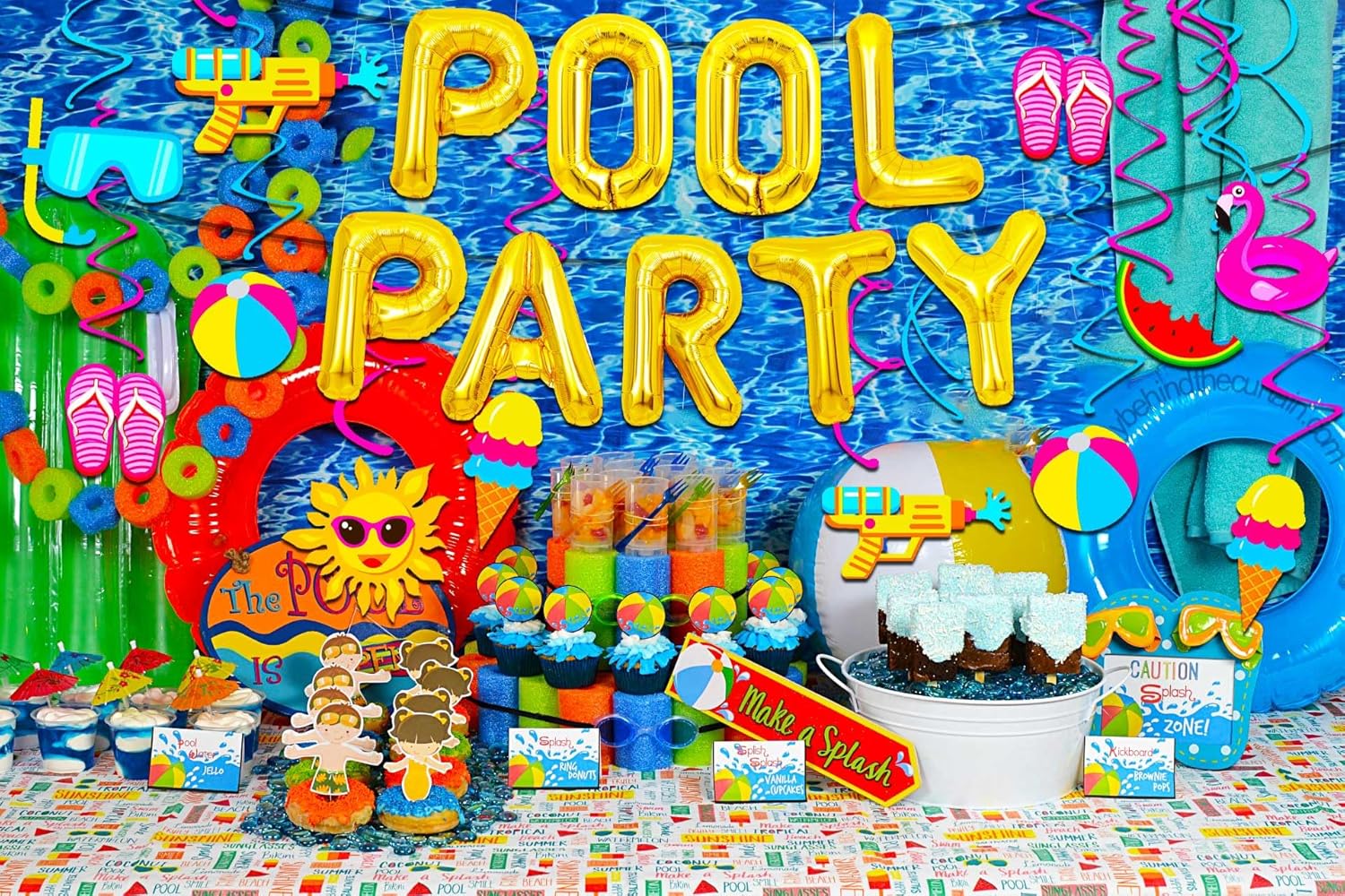 Paquete de 30 espirales colgantes de verano para piscina, playa, paquete de 30 espirales colgantes de techo, globos de fiesta en la piscina, regalos