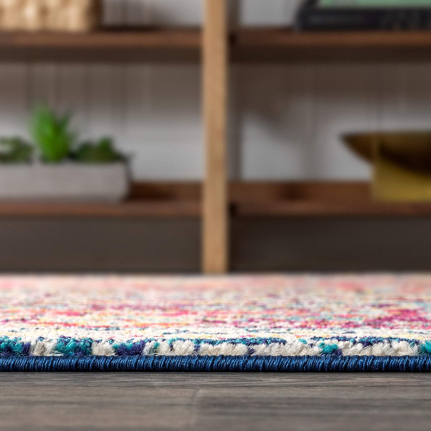 JONATHAN Y BMF101A-4 – Alfombra bohemia estilo bohemio vintage tradicional para interiores, diseño floral, fácil de limpiar, alto tráfico, para