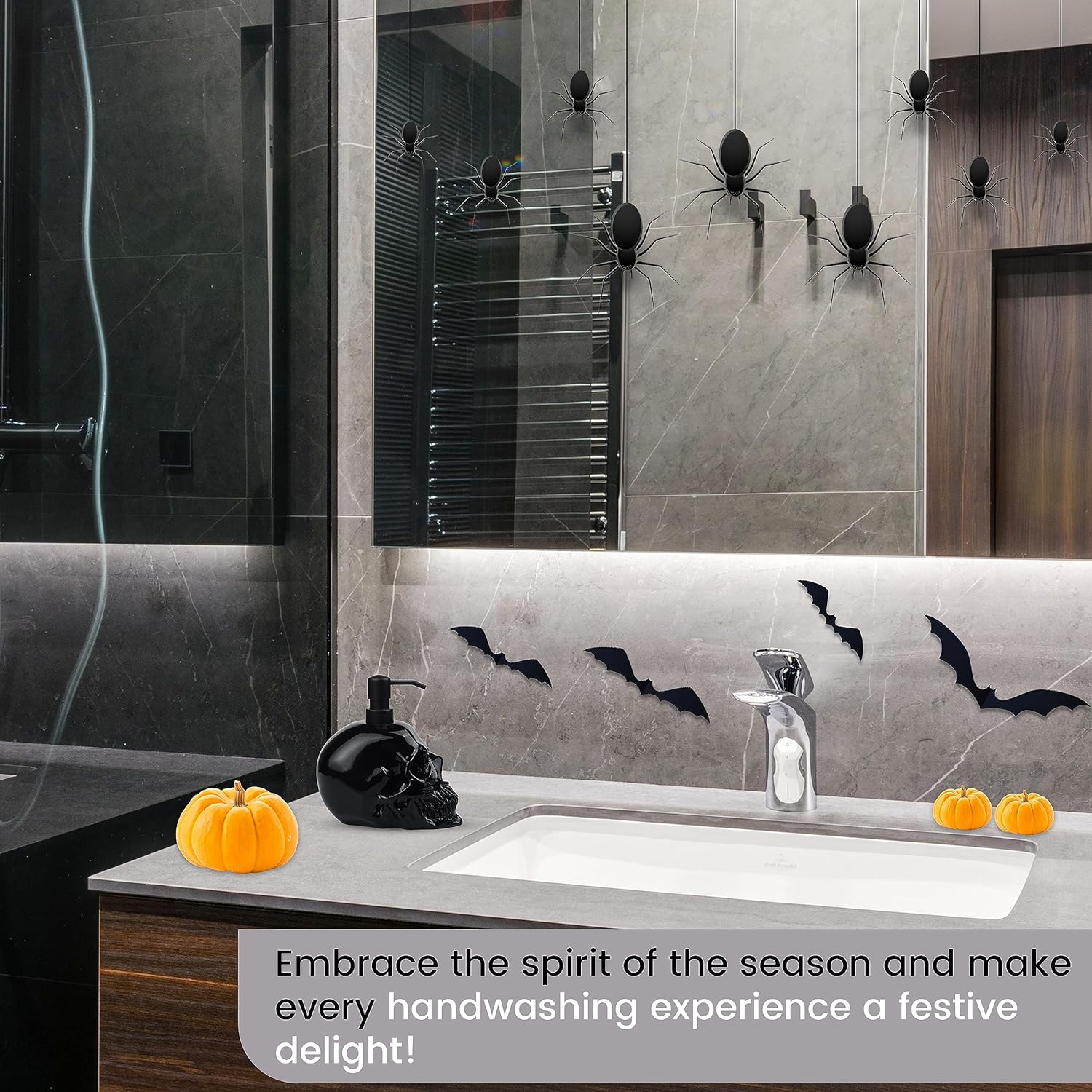 Dispensador de jabón de Halloween para encimera de cocina, fregadero de baño, 100% resina, para jabón de manos, jabón de platos, loción
