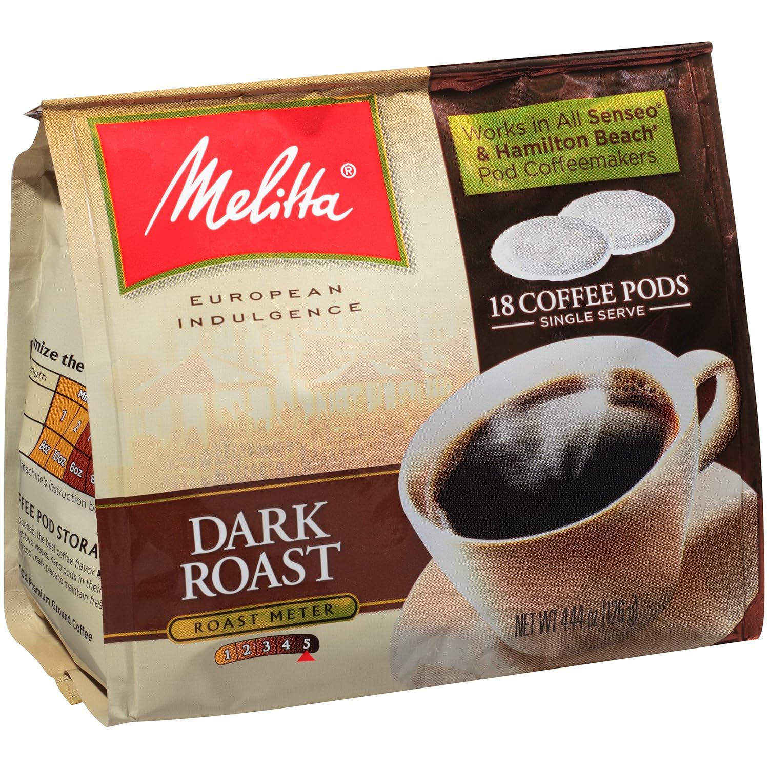 Melitta Cápsulas de café, tostado oscuro, 18 unidades (paquete de 6) 108 cápsulas en total