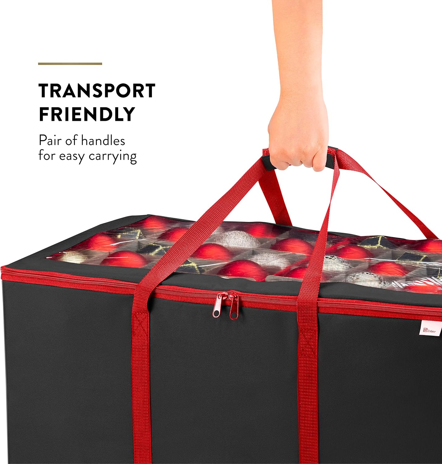 Caja de almacenamiento grande de alta calidad para adornos de Navidad con tapa transparente, compartimento de 3 pulgadas, contiene 10 bandejas,
