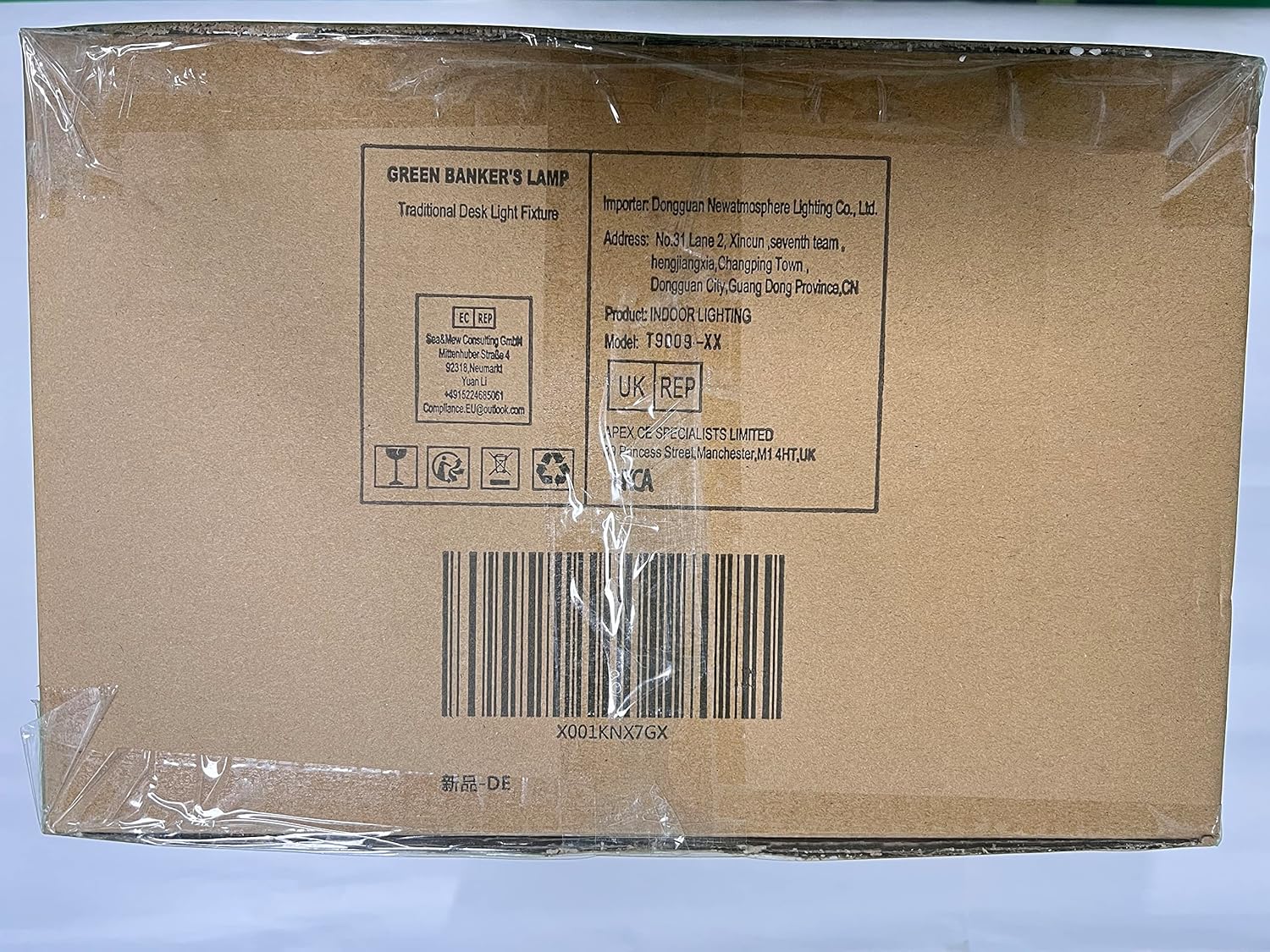 Newrays Lámpara de escritorio de banqueros de vidrio verde con interruptor de cadena de tracción Enchufe en accesorio