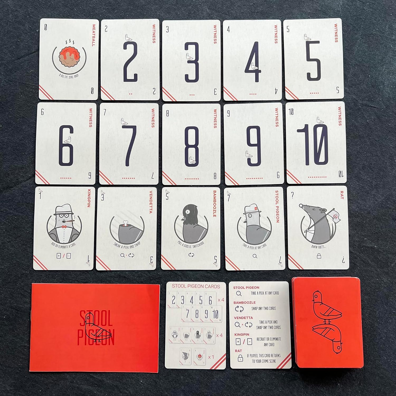 Stool Pigeon – Juego de cartas de mafia táctica rápida que jugarás durante horas. Fácil de enseñar, divertido para todos, a partir de 8 años, 2-6