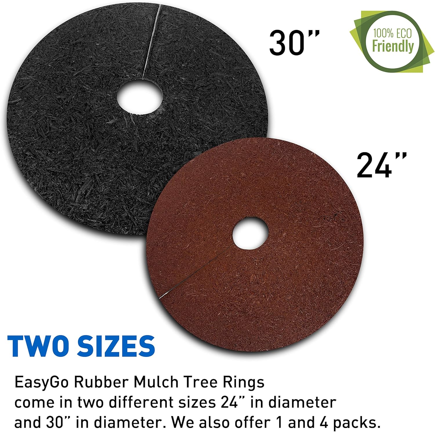 EasyGo Product RubberRing – Anillo de goma para árbol – Aspecto natural de doble cara – Dos colores en un solo anillo – Reciclado resistente – 24