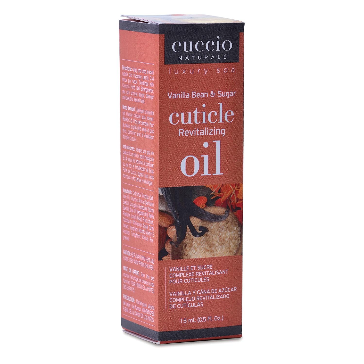 Cuccio Naturale – Aceite revitalizante para cutículas de grano de vainilla y azúcar, hidrata y fortalece las uñas y cutículas, calmante y nutritivo,