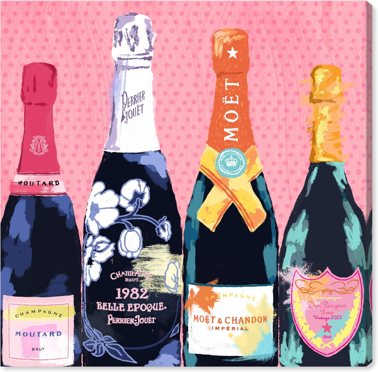 The Oliver Gal Artist Co. Drinks and Spirits – Lienzo decorativo para pared, diseño de “Pass The Bottle”, decoración del hogar, 12 x 12 pulgadas,