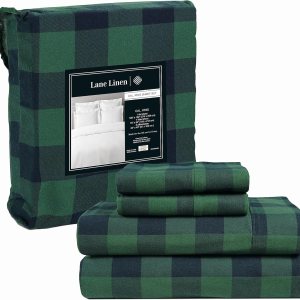 LANE LINEN Juego de sábanas de franela de 100 % algodón de 4 piezas, tamaño California King, ropa de cama ligera, cepillada para mayor suavidad, LANE LINEN Juego de sábanas de franela de 100 % algodón de 4 piezas, tamaño California King, ropa de cama ligera, cepillada para mayor suavidad,