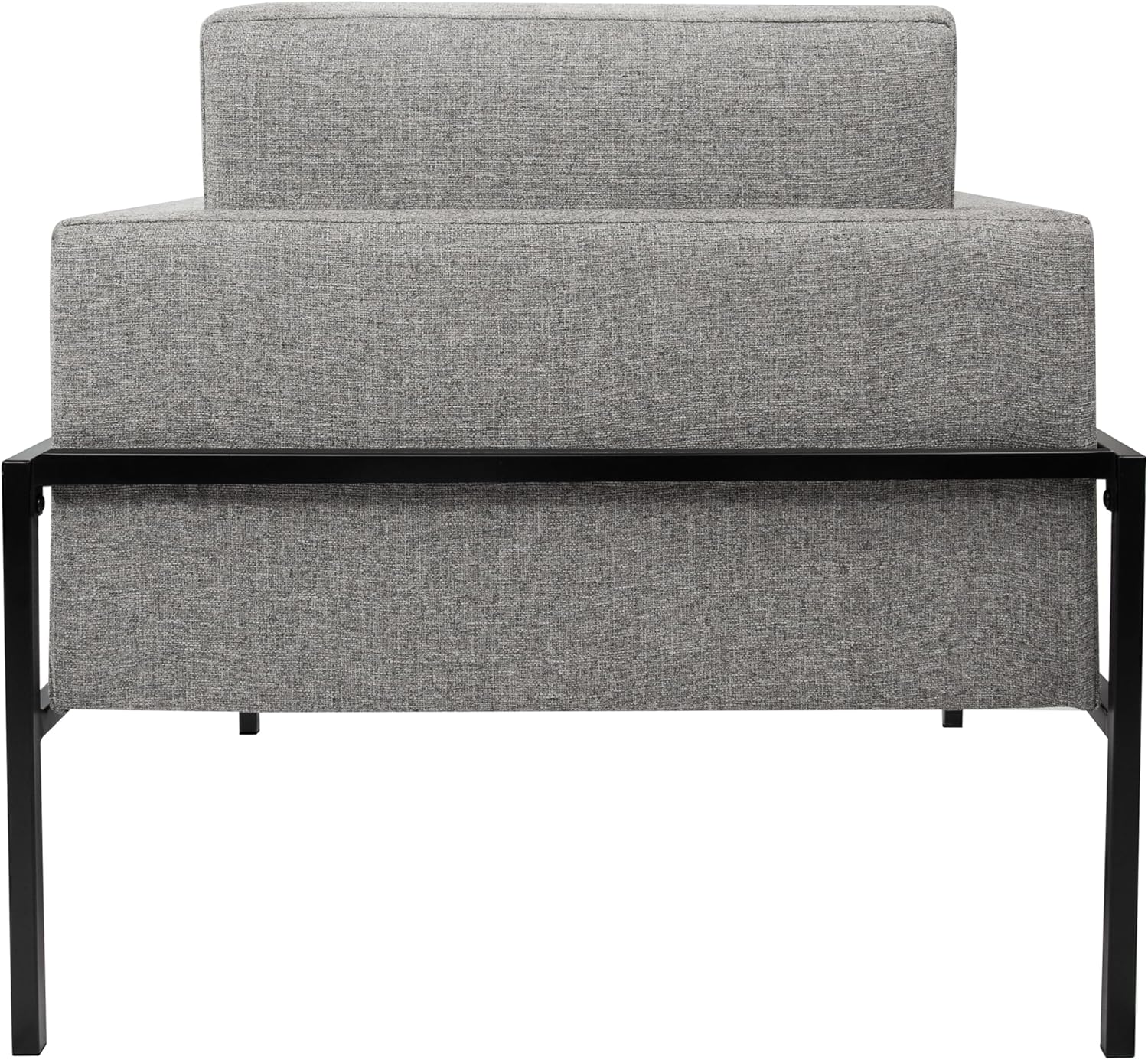 HomePop Silla decorativa moderna con marco de metal, decoración del hogar, sillas decorativas para sala de estar y dormitorio, tejido gris sostenible