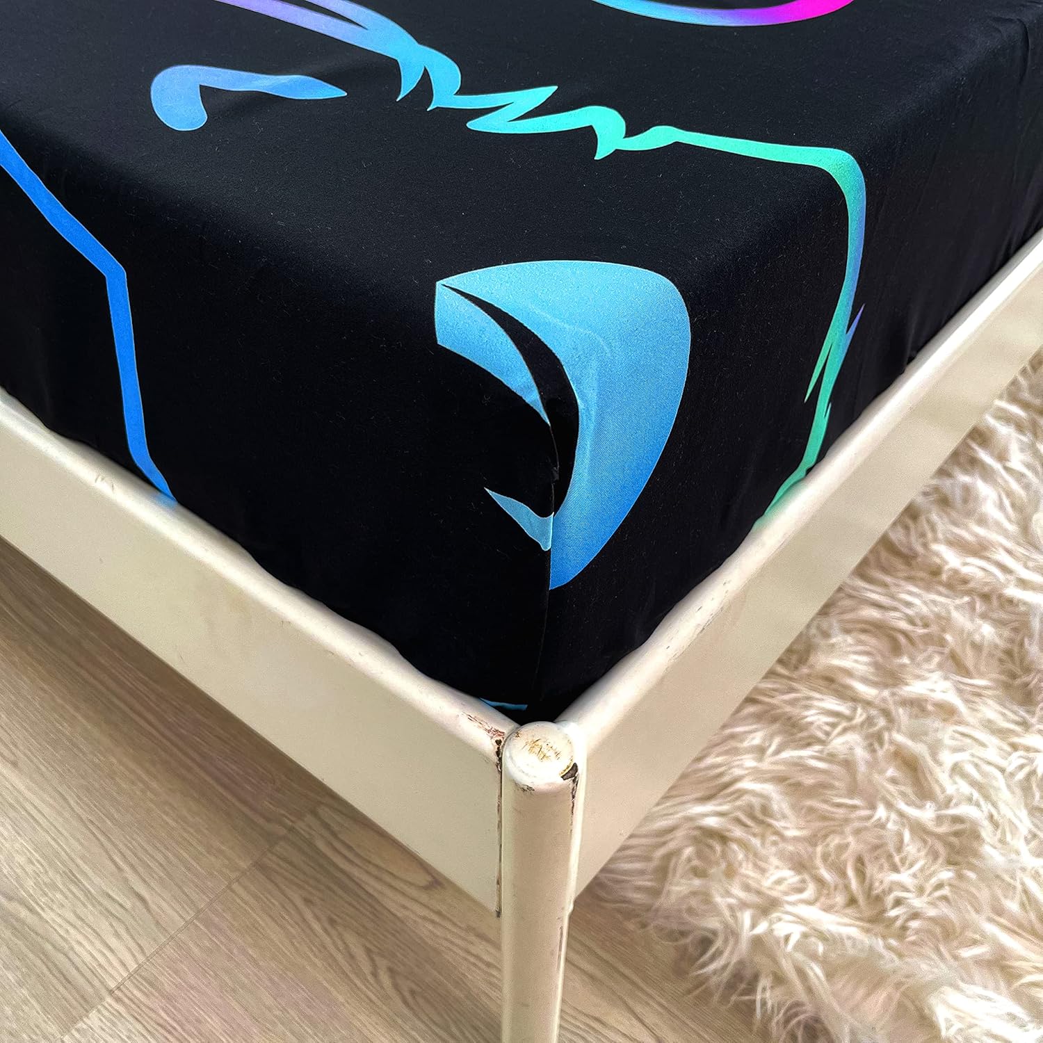BailiPromise Lindo juego de sábanas de dibujos animados de gatos, tamaño individual, sábanas Kawaii con diseño de animales de trazos simples con