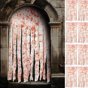 Watayo 8 piezas de cortinas de puerta de Halloween, cortina sangrienta de 65 x 39 pulgadas, cortina espeluznante para decoración de casa embrujada Watayo 8 piezas de cortinas de puerta de Halloween, cortina sangrienta de 65 x 39 pulgadas, cortina espeluznante para decoración de casa embrujada