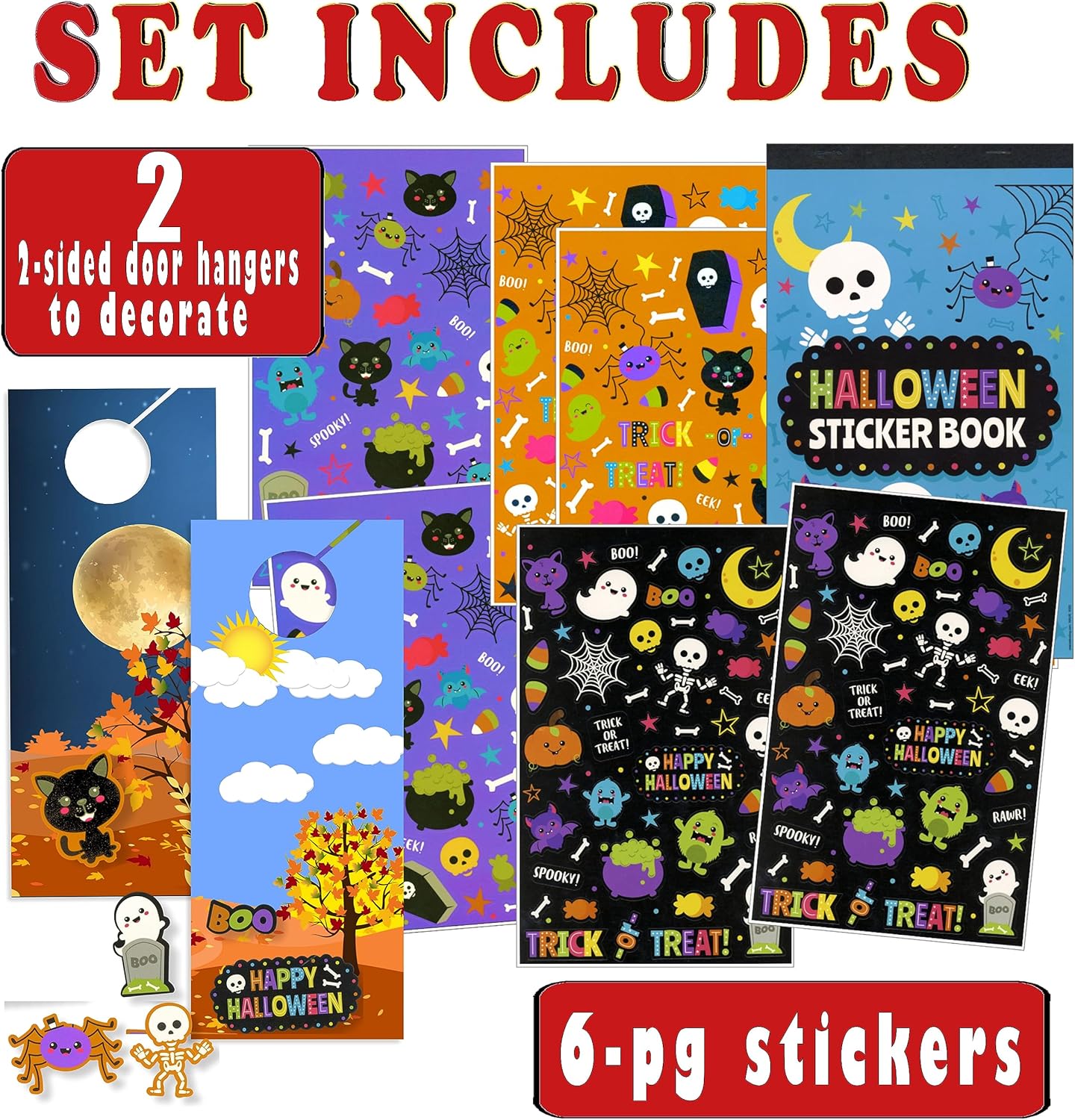 Calcomanías de Halloween para niños, manualidades de Halloween, recuerdos de fiesta de Halloween (Halloween 1)