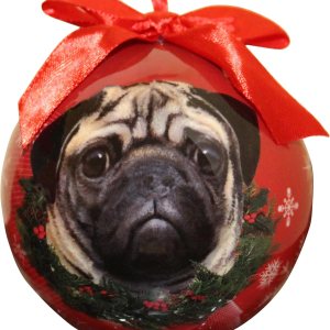 Bola a prueba de roturas de adorno de Navidad de Pug fácil de personalizar A para los amantes del pug Bola a prueba de roturas de adorno de Navidad de Pug fácil de personalizar A para los amantes del pug