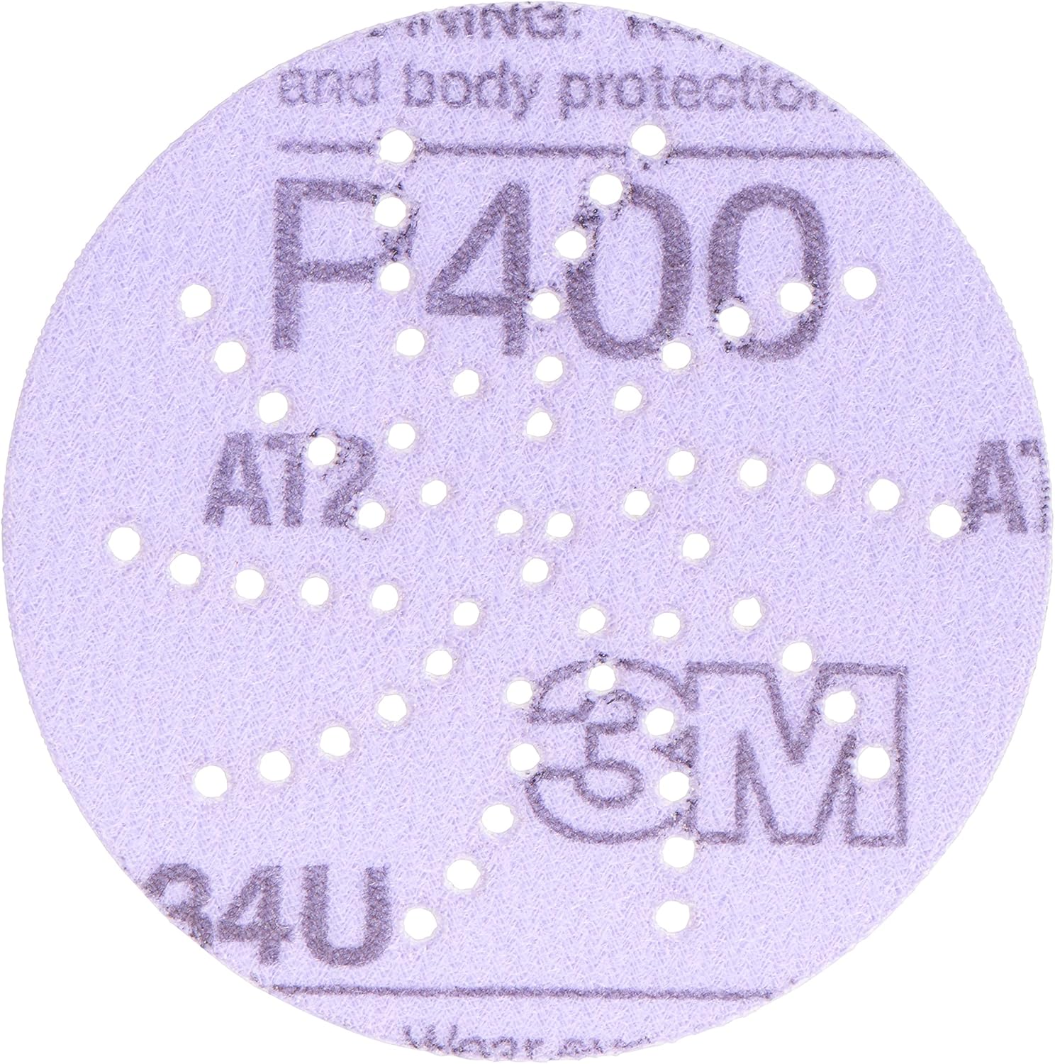3M Hookit Purple Clean Disco de lijado 334U, 30472, 5 pulgadas, grado P500, 50 discos por caja