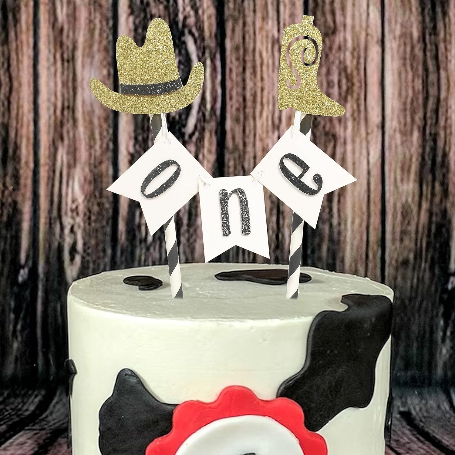 Decoración para pastel de cumpleaños con temática de vaquero occidental, suministros de fiesta de vaquero para niños, sombrero de vaquero con