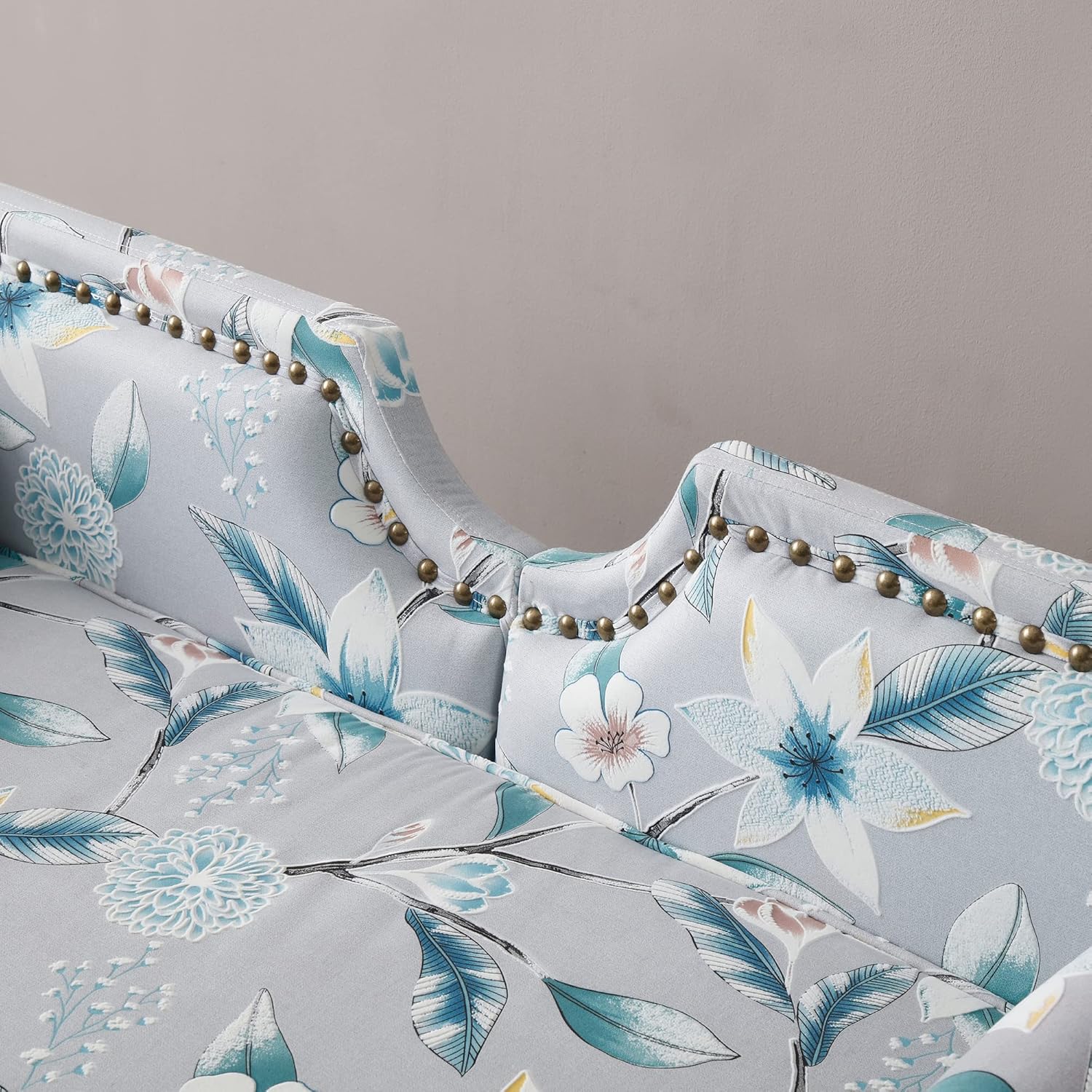 Holaki Sofá biplaza de terciopelo de 61 pulgadas, sofá Chesterfield tapizado con 2 almohadas redondas, sofá biplaza moderno de mediados de siglo con
